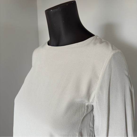 🪽Chloé Silk Blouse with Bell Tie Sleeves - Storm Grey - Size S - Picture 9 of 11
